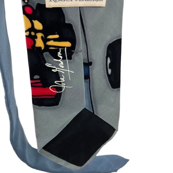 Robert Daskal Hand Painted Hand Sewn Signed Neck Tie Car Racing 100% Silk - Picture 5 of 16